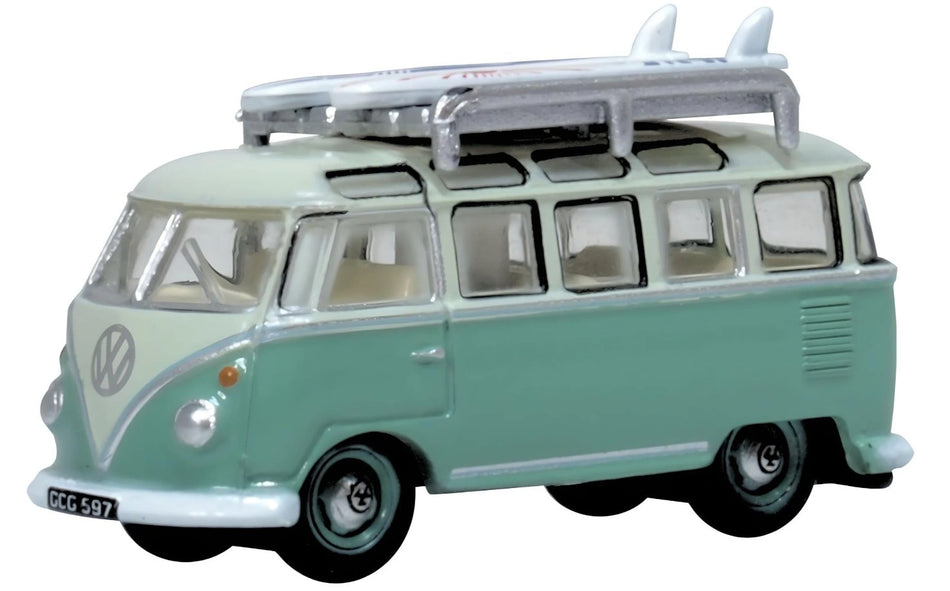 NVWS005 Oxford Diecast Turquoise/Blue White VW T1 Samba Bus