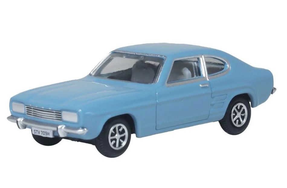 76CP005 Oxford Diecast Ford Capri Mk1 Light Blue/Nevilles Car