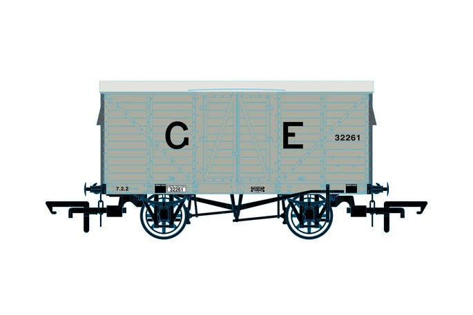 OR76GEGV001C Oxford Rail 10t Covered Van GER 32261
