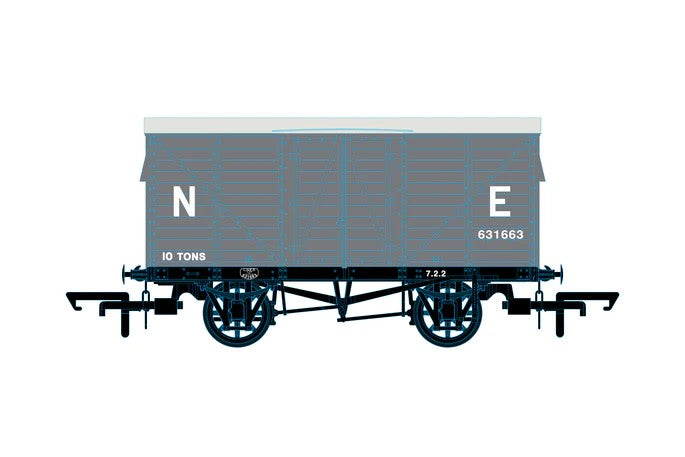 OR76GEGV002C Oxford Rail 10t Covered Van LNER (Pre 1936) 631663