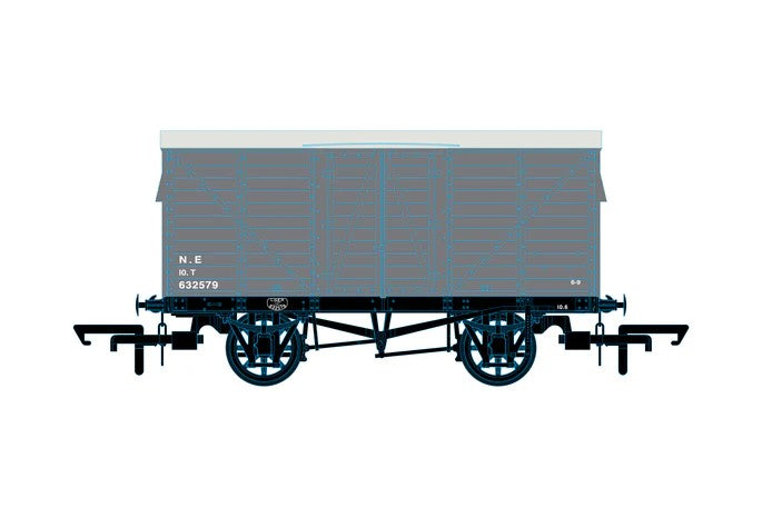 OR76GEGV004B Oxford Rail 10t Covered Van LNER (Post 1936) 632579