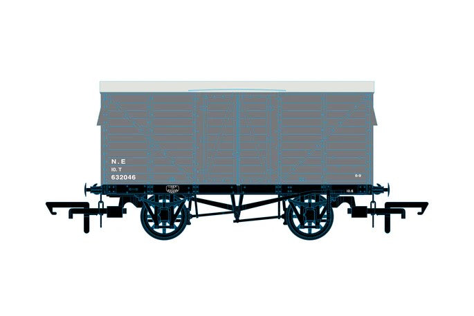 OR76GEGV004 Oxford Rail 10t Covered Van LNER (Post 1936) 632046