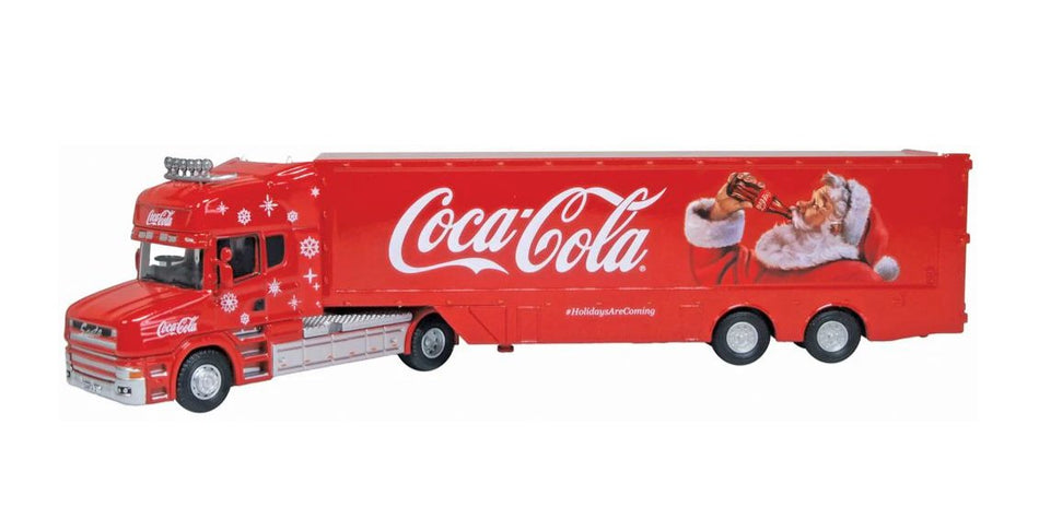 76TCAB012CC Oxford Diecast Scania T Cab Box Trailer Coca Cola