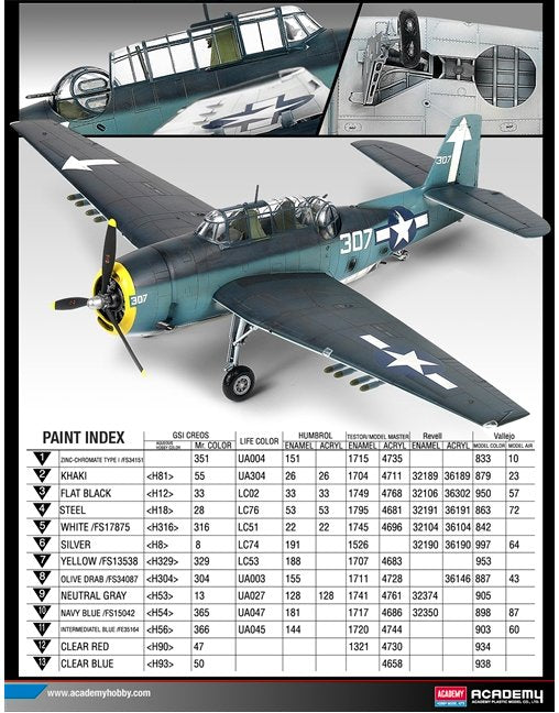 PKAY12285 Academy TBM-3 Avenger ‘USS Bunker Hill’