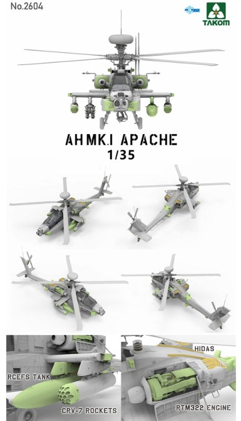 PKTAK02604 Takom British Army AH Mk 1 Apache Longbow Attack Heli