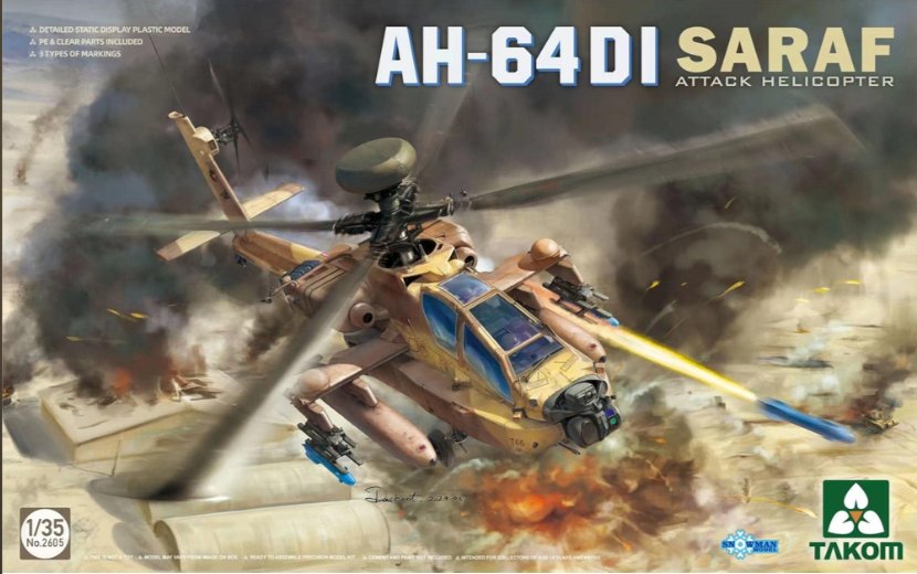 PKTAK02605 Takom IAF AH-64DI Saraf Longbow Attack Helicopter