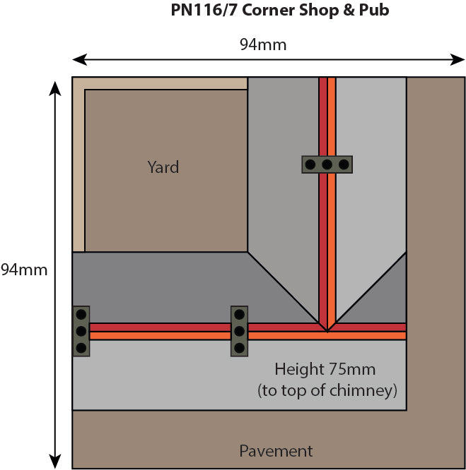 PN117 Metcalfe Stone Corner Shops kit