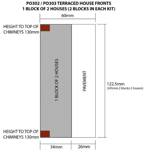 PO303 Metcalfe Terraced House Fronts Stone