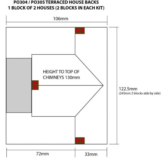 PO304 Metcalfe Terraced House Backs Red Brick