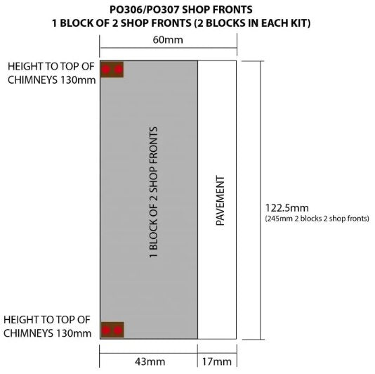 PO307 Metcalfe Shop Fronts Stone - Card Kit