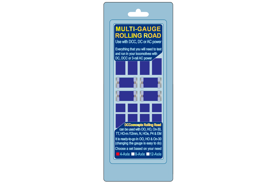 DCM-RRA4 DCC Concepts Multi Gauge 4 Axle Rolling Road Active Set
