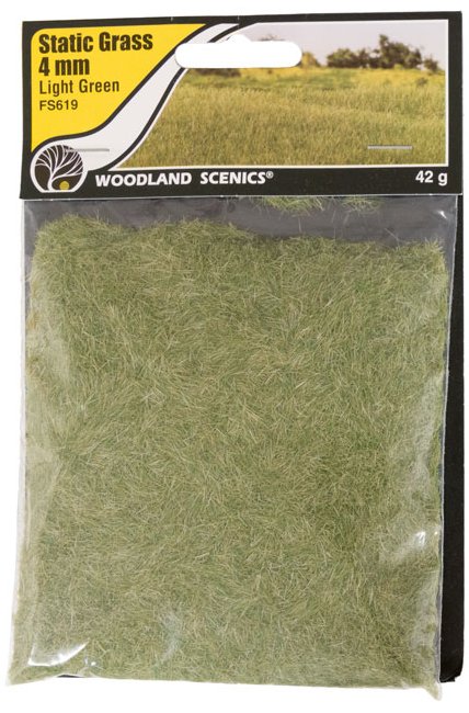 FS619 Woodland Scenics 4mm Static Grass Light Green