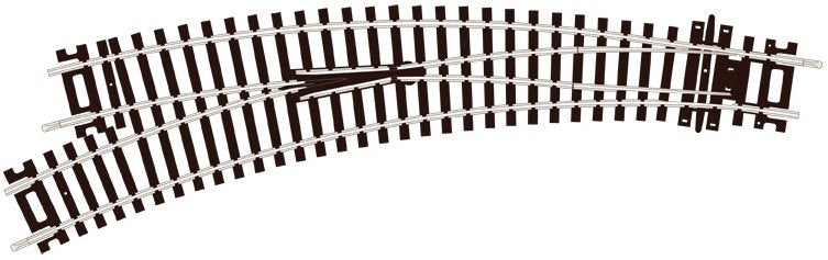 ST244 Peco Setrack Right Hand Curved Turnout