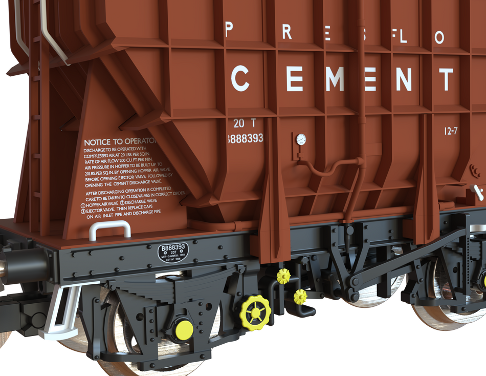 TT30003 Clark Railworks Presflo Wagon Set - BR Pre-Tops Bauxite