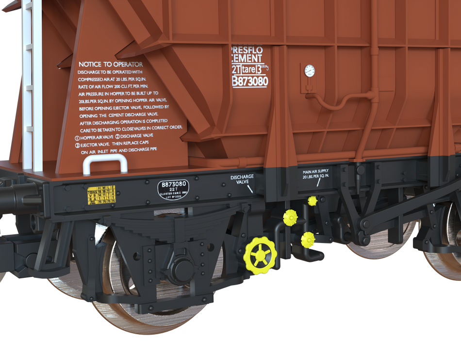 TT30023 Clark Railworks Presflo Wagon Set - BR Tops Bauxite