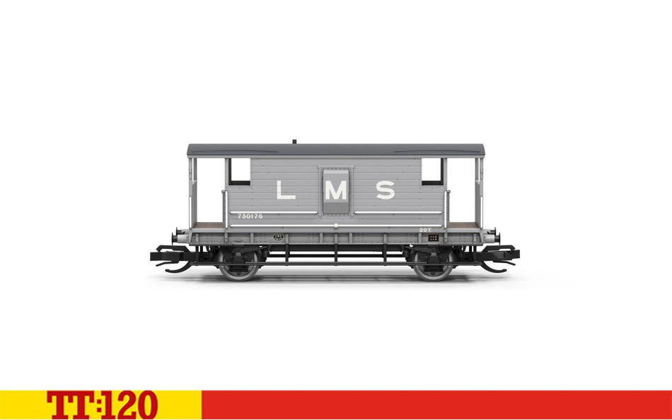 TT6090 Hornby 20 Ton Brake Van number 730176 - LMS Grey