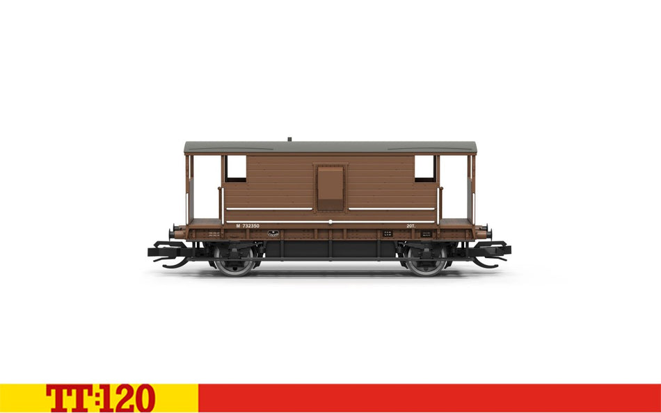 TT6091 Hornby 20 Ton Brake Van number 732350 - BR Bauxite