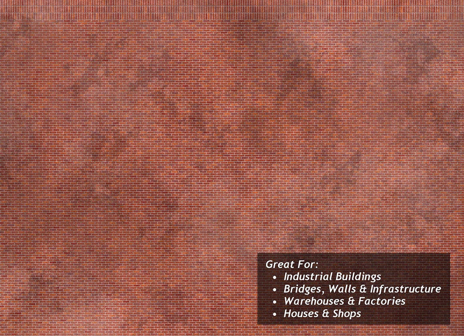 TX100 Scale Model Scenery Victorian Weathered Red Brick