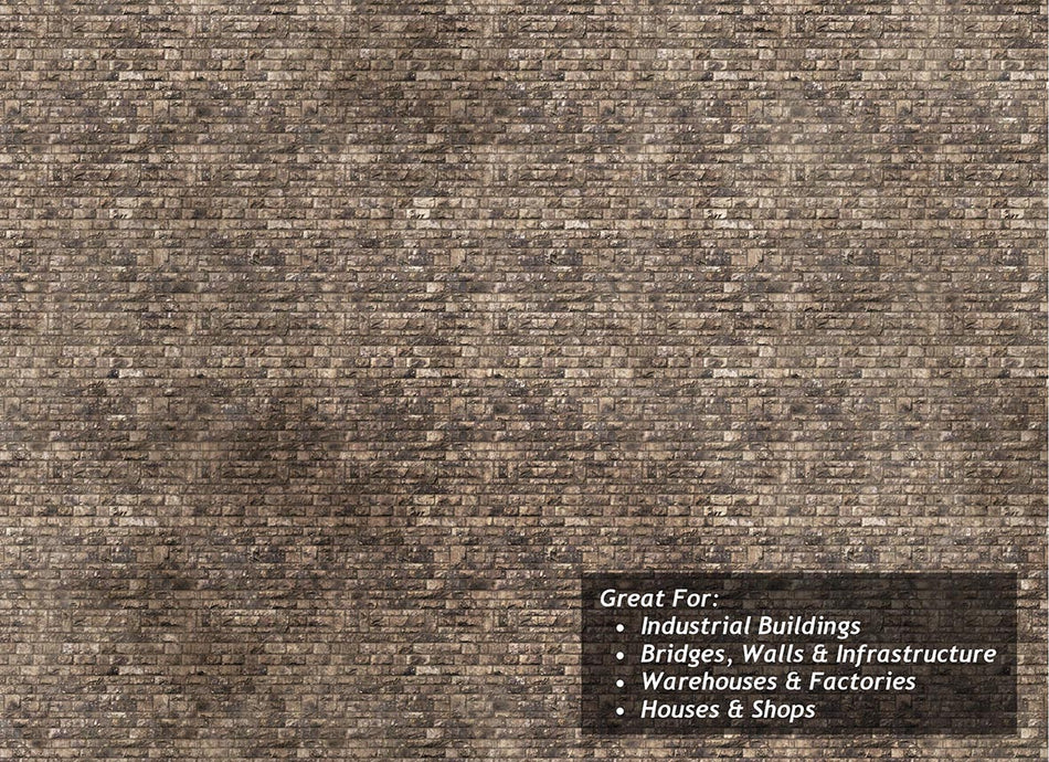 TX245 Scale Model Scenery Light Weathered Random Ashlar Brick