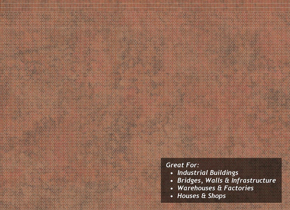 TX263 Scale Model Scenery English Bond Dirty Red Brick