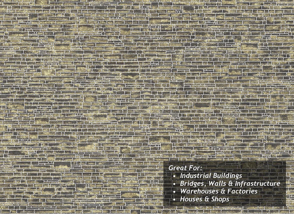 TX268 Scale Model Scenery Yorkshire Stone Texture Paper (x5)