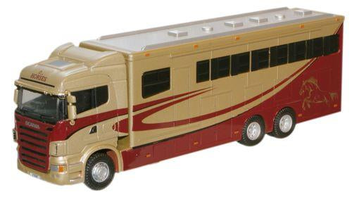 76SHL01HB Oxford Diecast Metallic Scania Highline Horsebox
