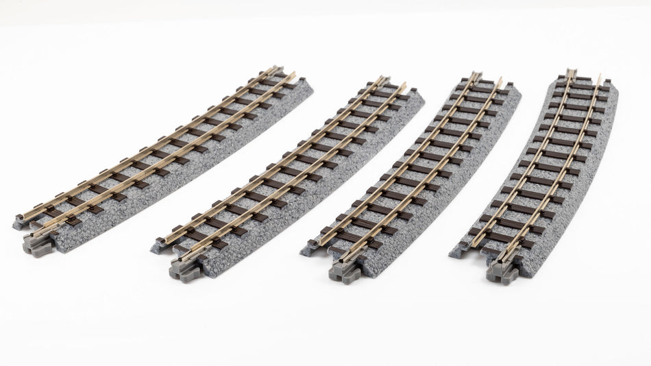 52-250 Kato Unitrack Narrow Gauge Curved Track 481mm Radius - Pack of 4