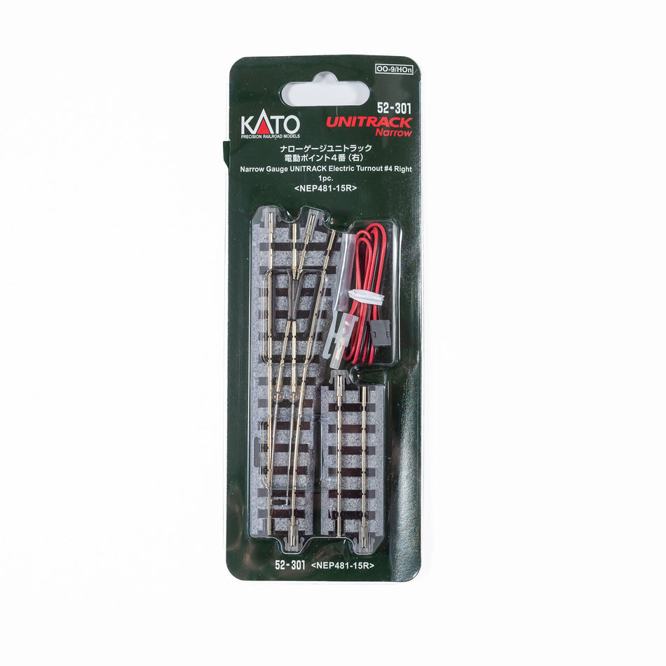 52-301 Kato Unitrack Narrow Gauge Right Hand Electric Turnout number 4