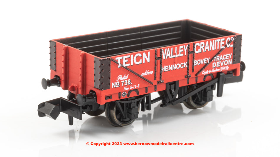 NR5005P Peco 9ft 5 Plank Open Wagon 738 - Teign Valley Granite
