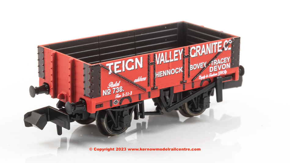 NR5005P Peco 9ft 5 Plank Open Wagon 738 - Teign Valley Granite