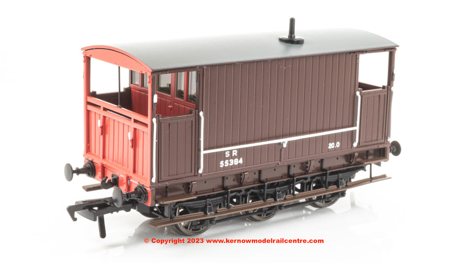 931005 Rapido SECR 6 Wheel Brake Van - No. 55384 - SR brown