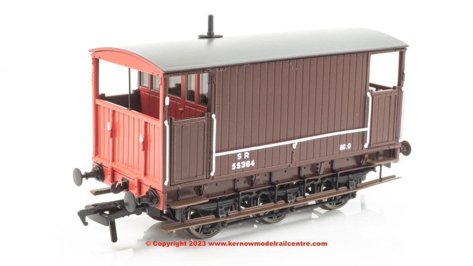 931005 Rapido SECR 6 Wheel Brake Van - No. 55384 - SR brown