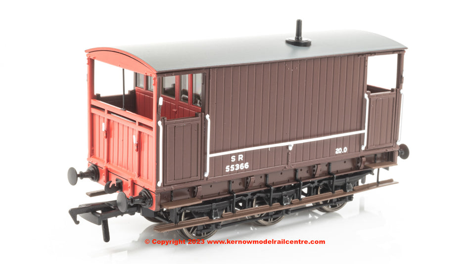 931006 Rapido SECR 6 Wheel Brake Van - No. 55366 - SR brown