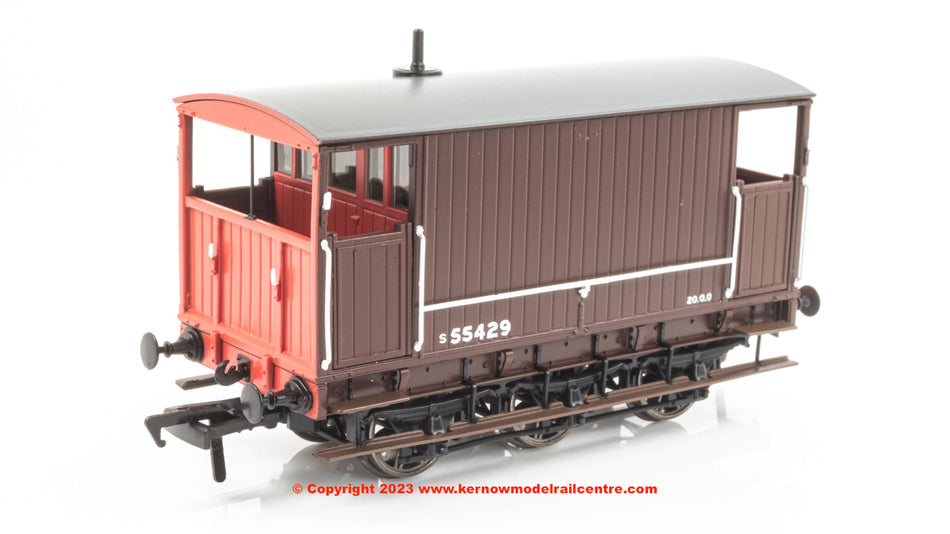931007 Rapido SECR 6 Wheel Brake Van - No. S55429 - SR brown