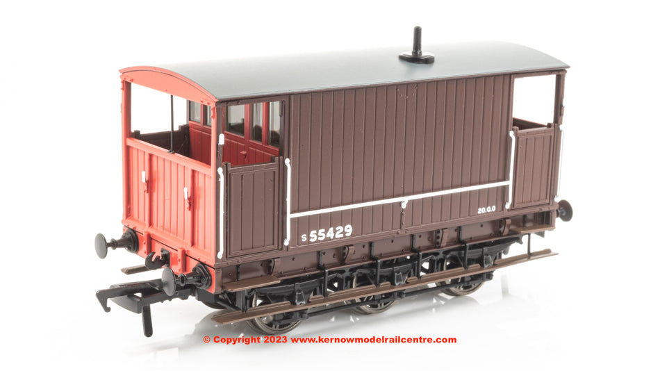 931007 Rapido SECR 6 Wheel Brake Van - No. S55429 - SR brown
