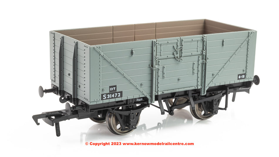 940024 Rapido D1379 8 Plank Open Wagon No. S31472 - BR Grey