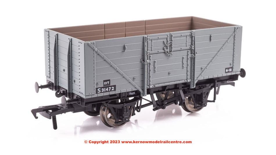 940024 Rapido D1379 8 Plank Open Wagon No. S31472 - BR Grey