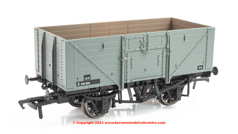 940025 Rapido D1379 8 Plank Open Wagon No. S34301 - BR Grey