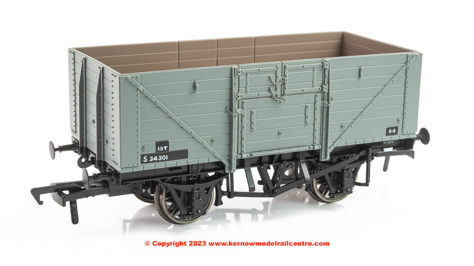 940025 Rapido D1379 8 Plank Open Wagon No. S34301 - BR Grey