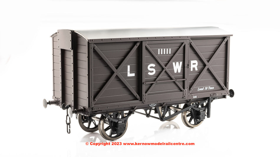 K7010A Kernow Models LSWR Diag 1410 Covered Van - LSWR Brown