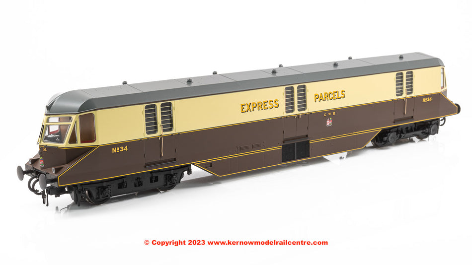 19430 Heljan AEC Parcels Railcar 34 GWR Chocolate Cream