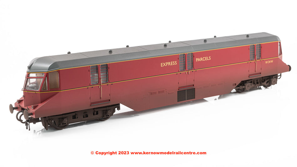 19432 Heljan AEC Parcels Railcar W34W BR Crimson weathered