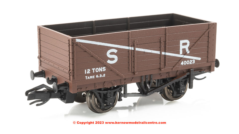 TTR7002S Peco 7 Plank Open Wagon - number 40023 - SR Brown