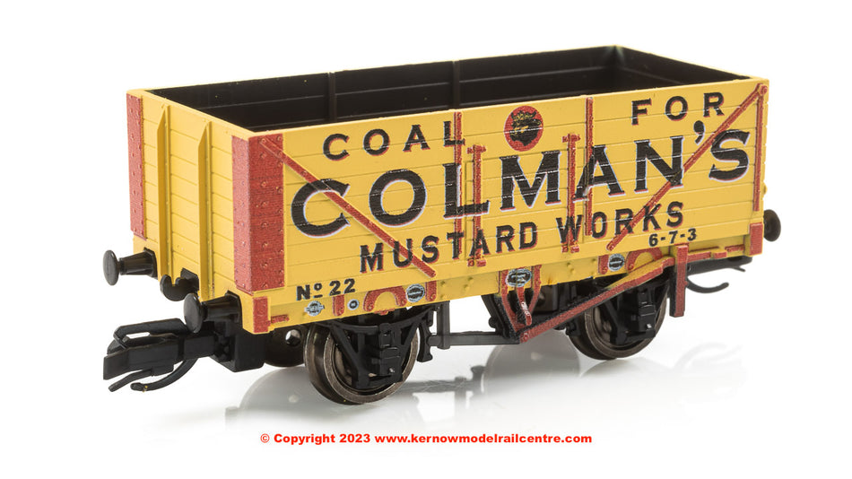TTR7006P Peco 7 Plank Open Wagon - number 22 - Colman's Mustard