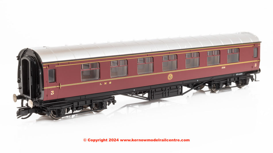 TT4008 Hornby LMS 57ft Corridor Third Coach number 1716 LMS