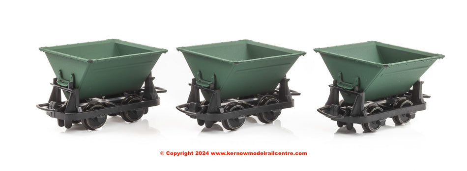 GR333 Peco Hudson V Skip Wagons - Green
