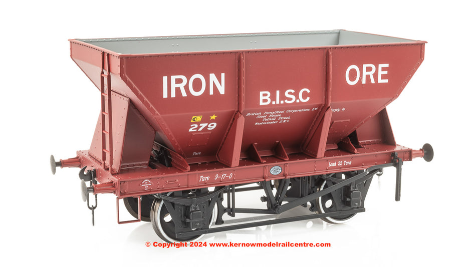 7F-033-006 Dapol 24t Steel Hopper Red Oxide 279 Iron Ore BISC