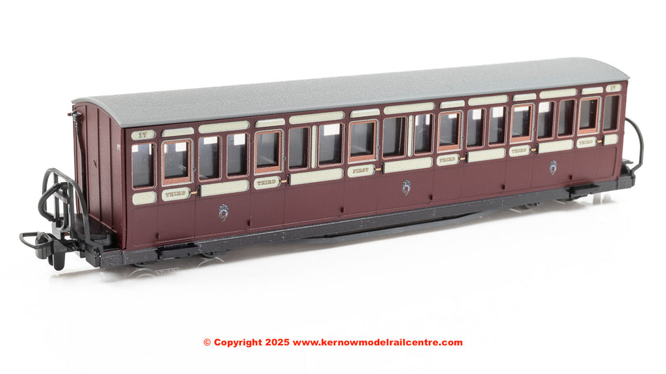 GR602A Peco FR Short Bowsider Bogie Coach - Red & Cream No.17