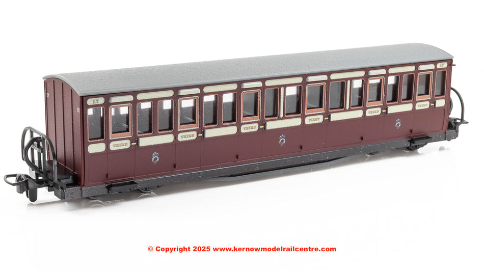 GR602A Peco FR Short Bowsider Bogie Coach - Red & Cream No.17