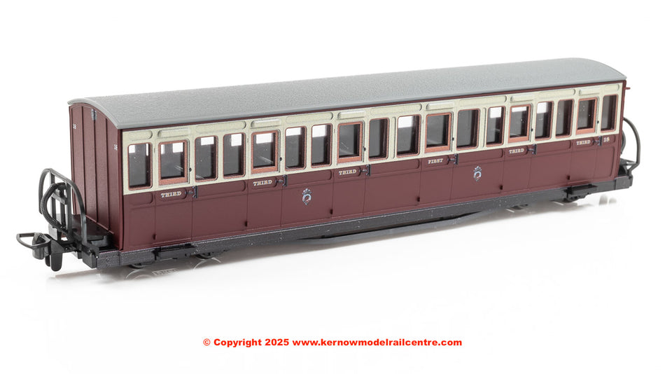 GR602B Peco FR Short Bowsider Bogie Coach - Red & Cream No.18